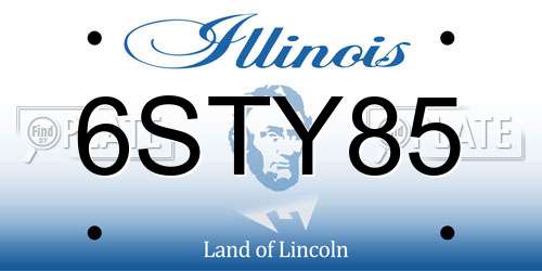 6STY85 Illinois License Plate