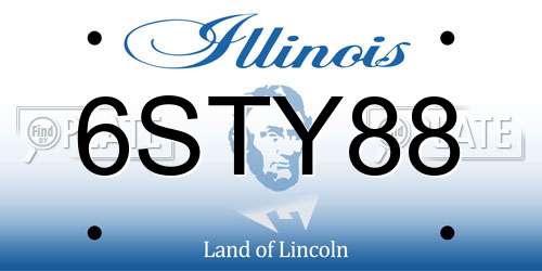 6STY88 Illinois License Plate