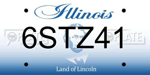 6STZ41 Illinois License Plate