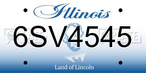 6SV4545 Illinois License Plate