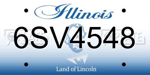 6SV4548 Illinois License Plate