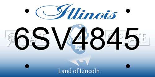 6SV4845 Illinois License Plate