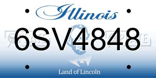 6SV4848 Illinois License Plate