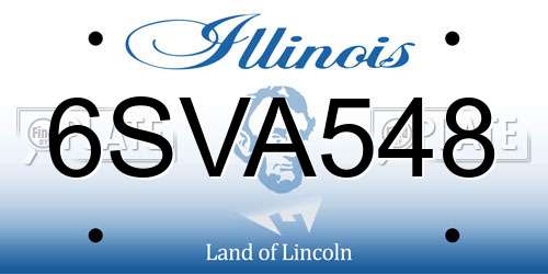 6SVA548 Illinois License Plate