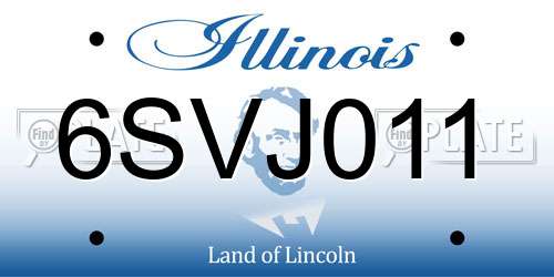 6SVJ011 Illinois License Plate