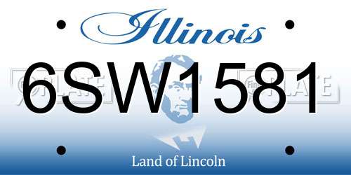 6SW1581 Illinois License Plate