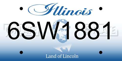 6SW1881 Illinois License Plate