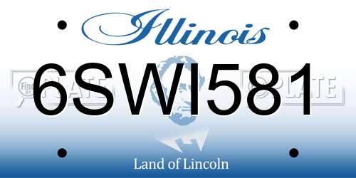 6SWI581 Illinois License Plate