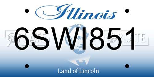 6SWI851 Illinois License Plate