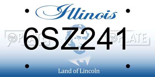 6SZ241 Illinois License Plate