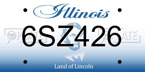 6SZ426 Illinois License Plate