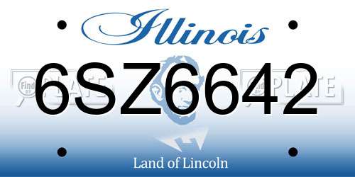 6SZ6642 Illinois License Plate
