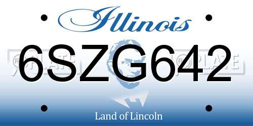 6SZG642 Illinois License Plate