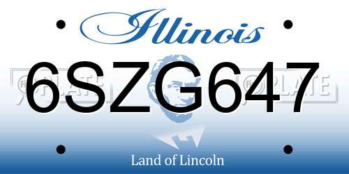 6SZG647 Illinois License Plate