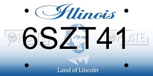 6SZT41 Illinois License Plate