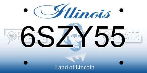 6SZY55 Illinois License Plate