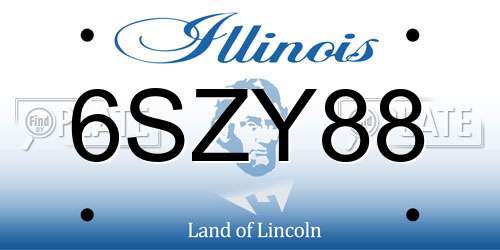 6SZY88 Illinois License Plate