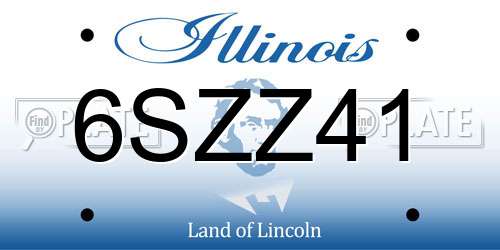 6SZZ41 Illinois License Plate
