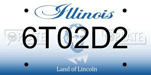 6T02D2 Illinois License Plate