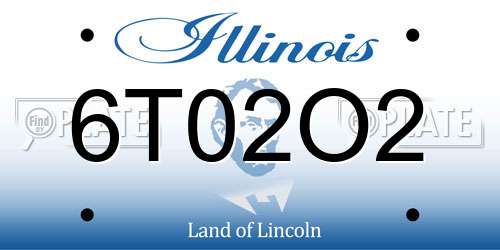 6T02O2 Illinois License Plate