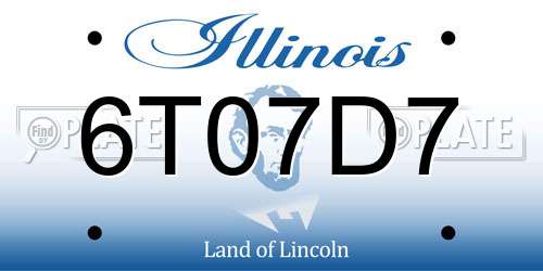 6T07D7 Illinois License Plate