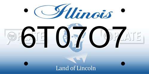 6T07O7 Illinois License Plate