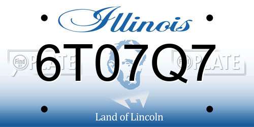 6T07Q7 Illinois License Plate