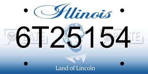 6T25154 Illinois License Plate