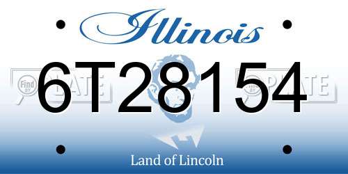 6T28154 Illinois License Plate