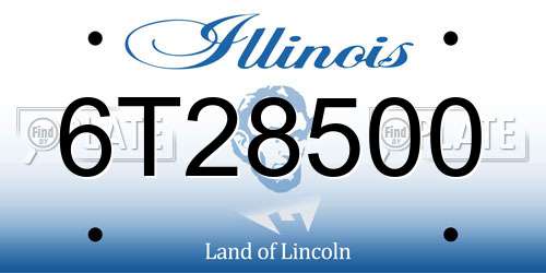 6T28500 Illinois License Plate