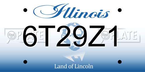 6T29Z1 Illinois License Plate