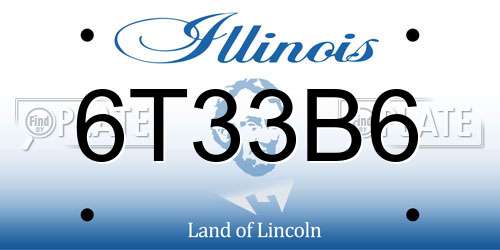 6T33B6 Illinois License Plate