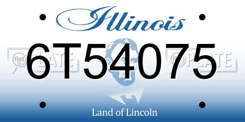 6T54075 Illinois License Plate