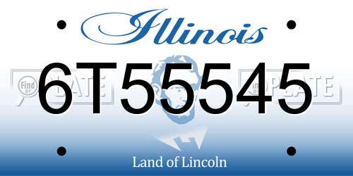 6T55545 Illinois License Plate