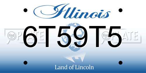 6T59T5 Illinois License Plate
