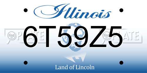 6T59Z5 Illinois License Plate