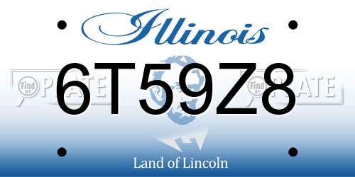 6T59Z8 Illinois License Plate