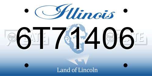 6T71406 Illinois License Plate