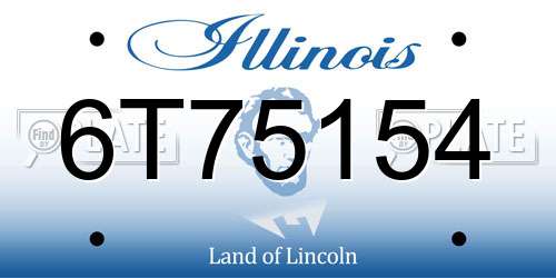 6T75154 Illinois License Plate