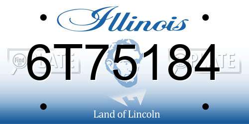 6T75184 Illinois License Plate
