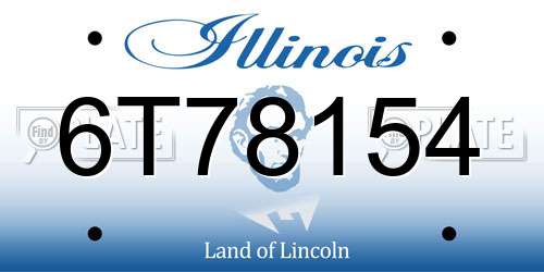 6T78154 Illinois License Plate
