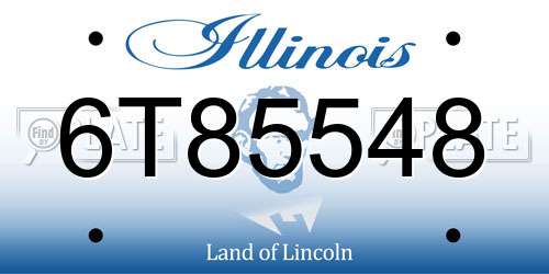 6T85548 Illinois License Plate