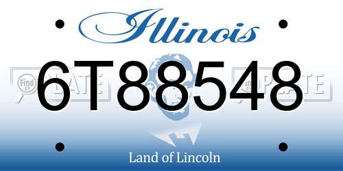 6T88548 Illinois License Plate