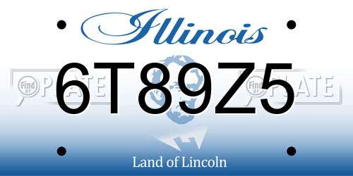 6T89Z5 Illinois License Plate