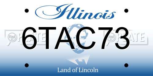 6TAC73 Illinois License Plate