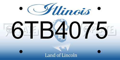 6TB4075 Illinois License Plate