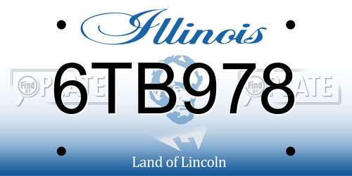 6TB978 Illinois License Plate