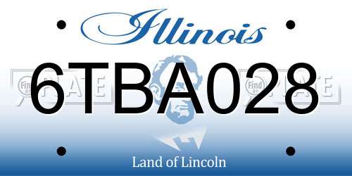 6TBA028 Illinois License Plate