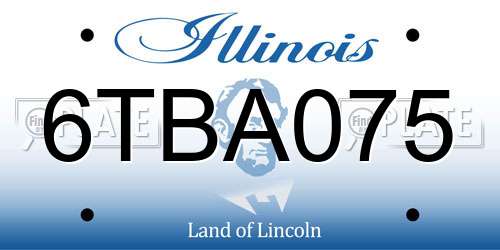 6TBA075 Illinois License Plate