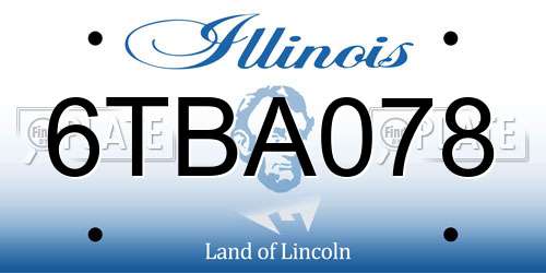 6TBA078 Illinois License Plate